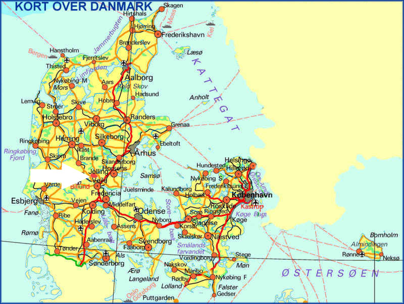 Kort over Danmark